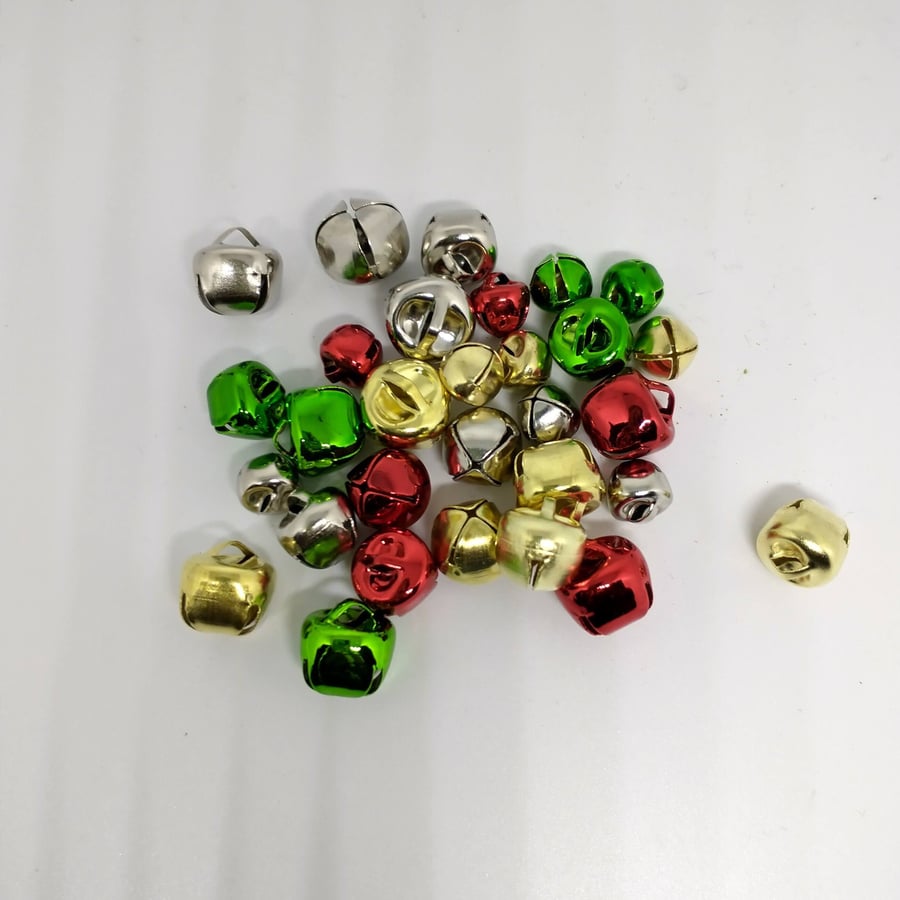 Christmas Metallic Mini Bells Multicoloured x 30