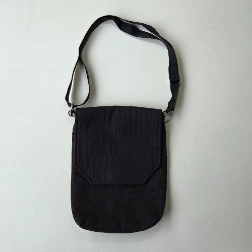 Perfectly Imperfect crossbody plain black bag