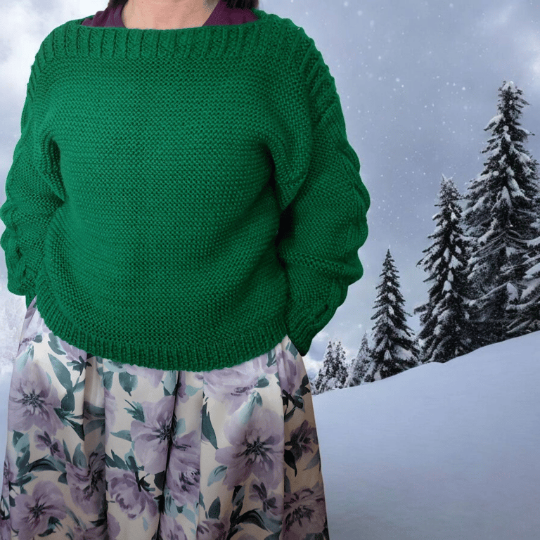 Green Handmade knitting Winter Christmas , Jumper 