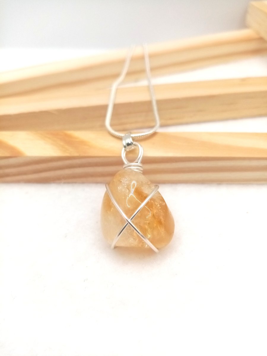 Citrine Tumble Stone Necklace