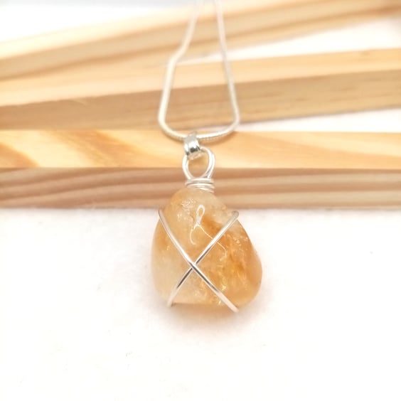 Citrine Tumble Stone Necklace