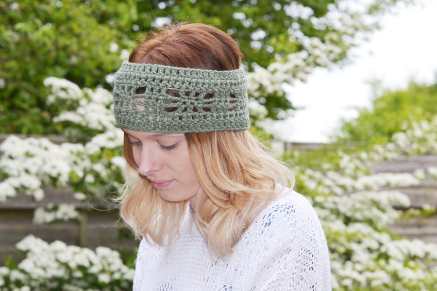 Khaki Crocheted Headband