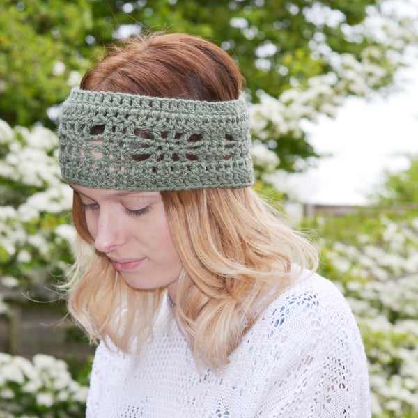 Khaki Crocheted Headband