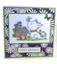 Westie and flowers birthday card