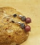 Rhodonite sphere earrings. Reiki jewelry uk. Taurus jewelry. - Image 2