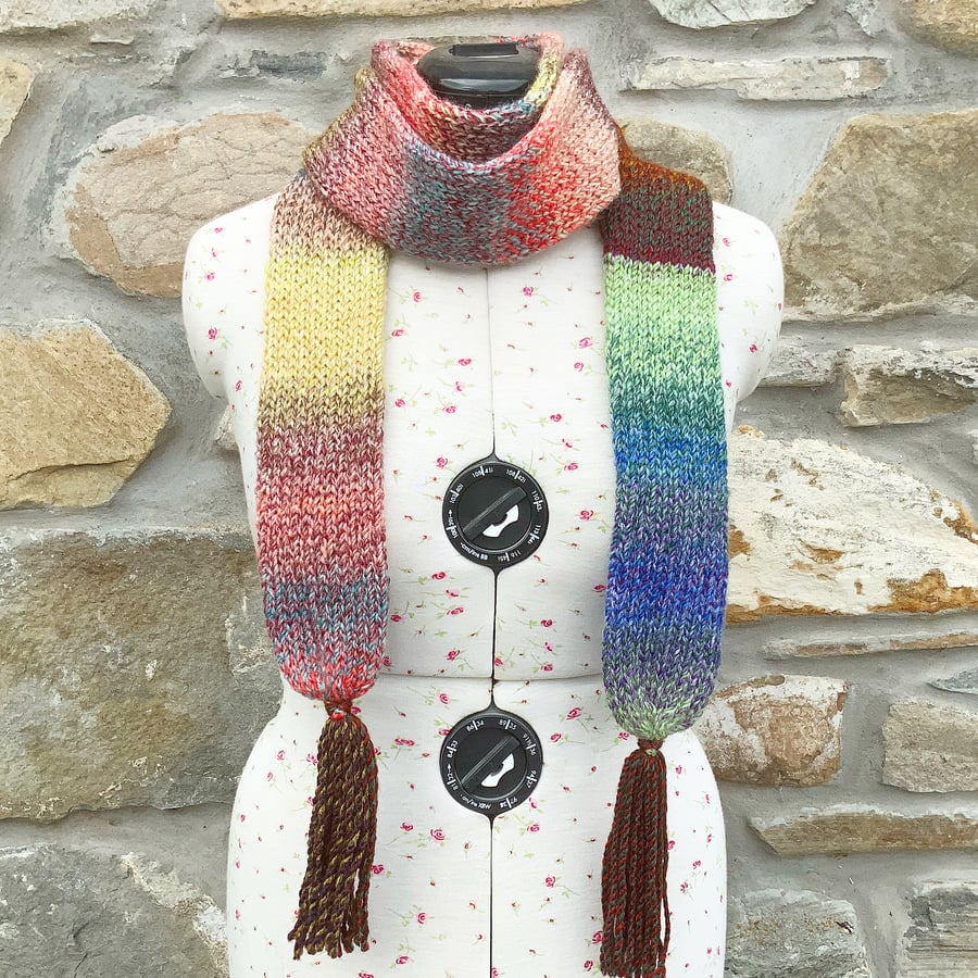 Knitted Scarf. Woollen Scarf. Long Scarf. Winter Scarf. Patchwork Scarf. Scarves