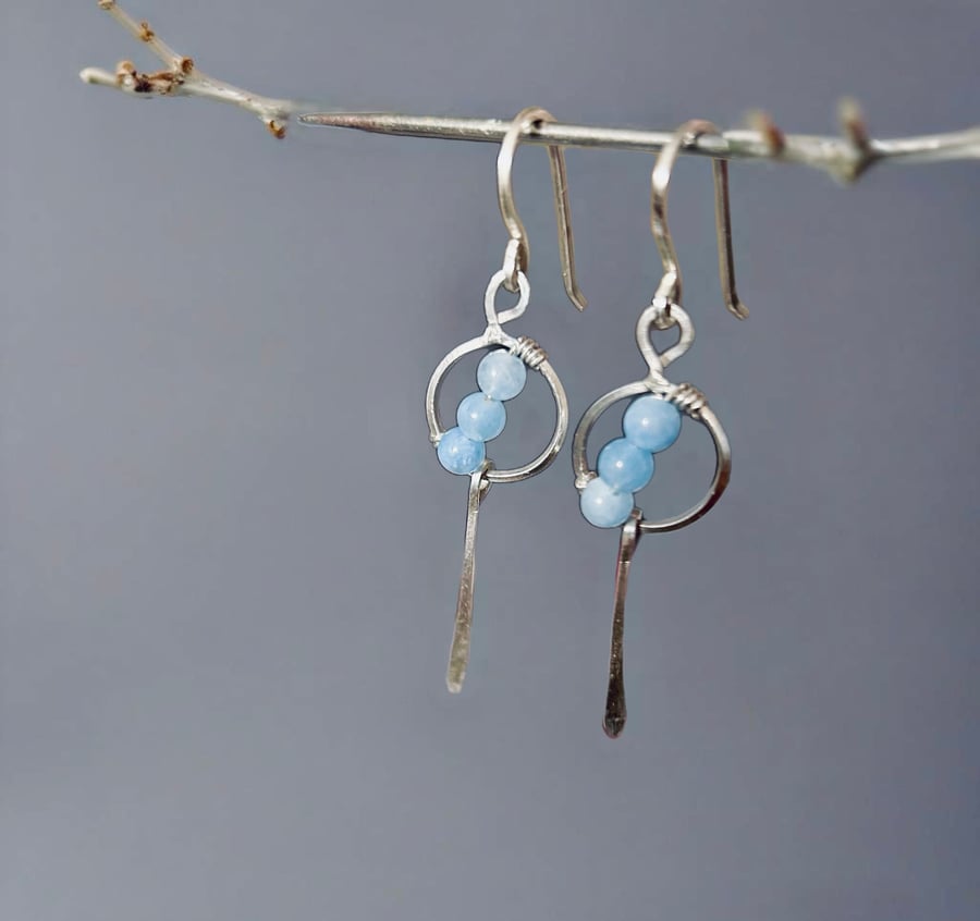 Sterling Silver Aquamarine Earrings, March Birthstone Birthday, Gift Boxed