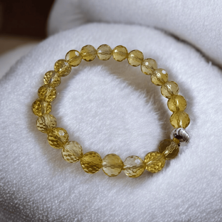 Grade 5A Faceted Madagascan Citrine & Sterling Silver Bracelet 