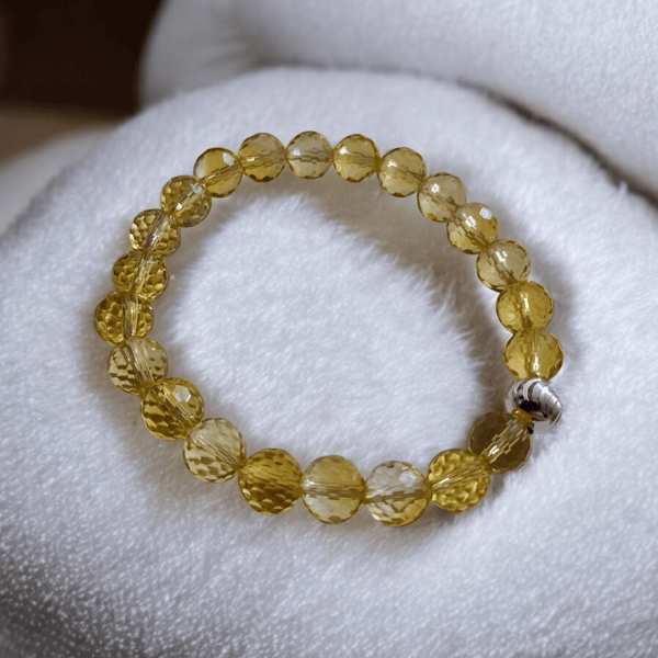 Grade 5A Faceted Madagascan Citrine & Sterling Silver Bracelet 
