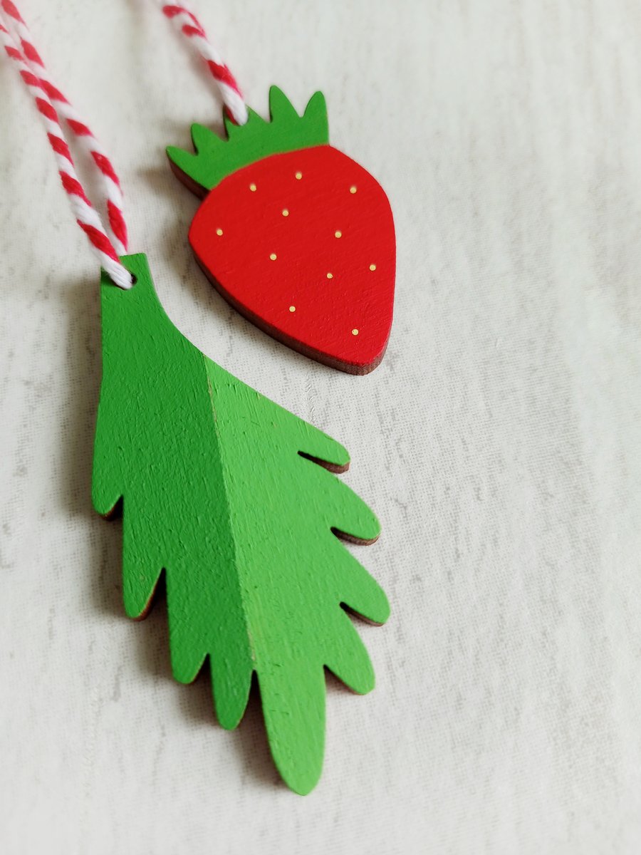 Strawberry Hanging Decoration, Summer Decor, Fruit Decoration, Keepsake