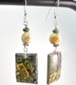 By the Lily Pond Euphorbia Botanical Print Earrings - Image 5