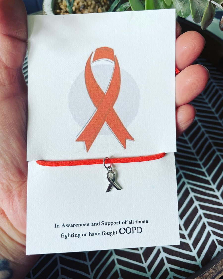 Bundle of 6 COPD wish bracelets in awareness and support set of 6 bracelets 