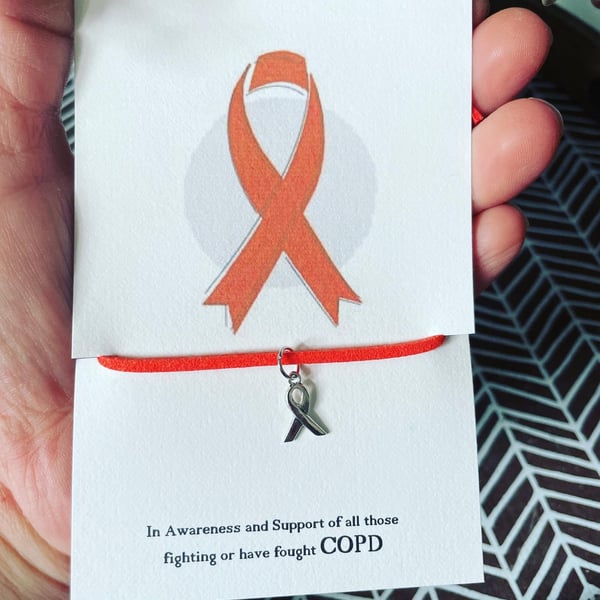 Bundle of 6 COPD wish bracelets in awareness and support set of 6 bracelets 