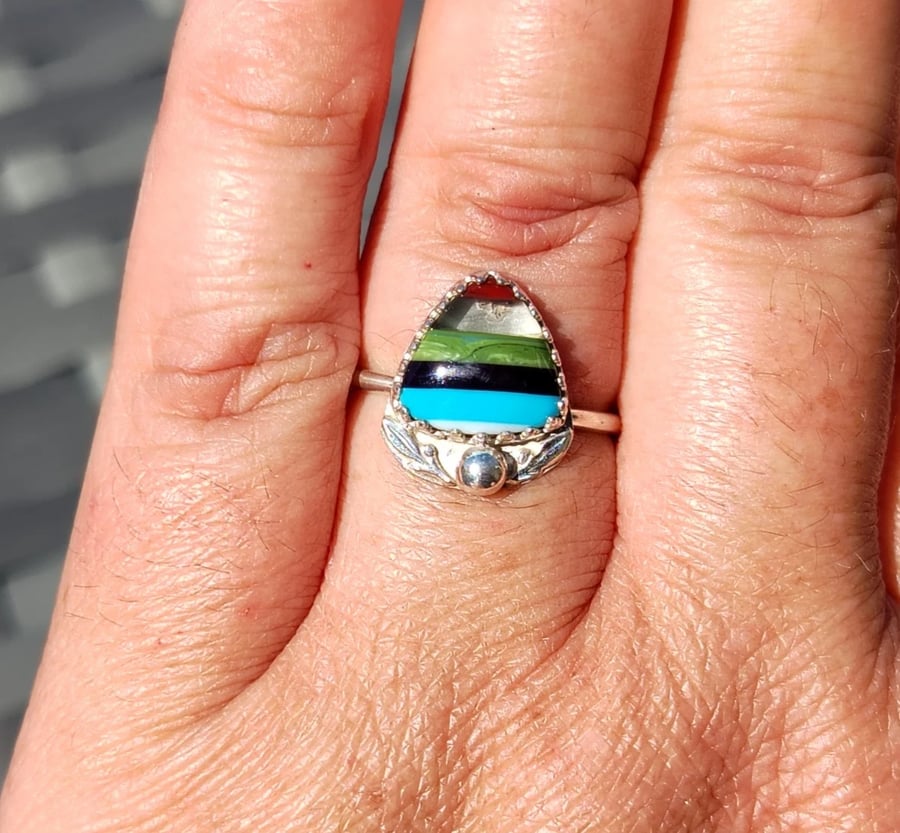 Surfite Adjustable Ring Sterling Silver Stacker Jewellery Gift Handmade Upcycle