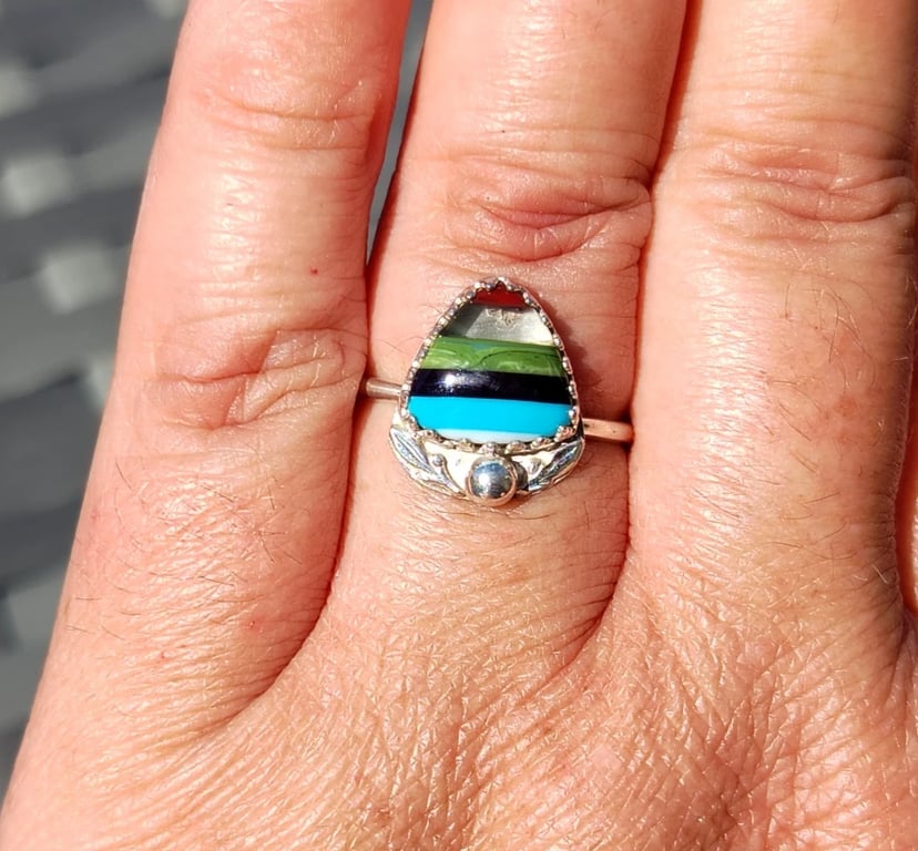 Surfite Adjustable Ring Sterling Silver Stacker Jewellery Gift Handmade Upcycle
