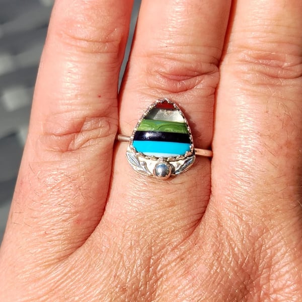 Surfite Adjustable Ring Sterling Silver Stacker Jewellery Gift Handmade Upcycle
