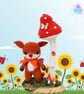 Crochet fox and toadstool sculpture. Fox ornament. Fox decoration. - Image 9