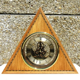 Triangular Skeleton Clock with Quartz Movement - Handmade