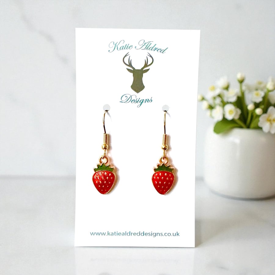 Charm Earrings - Strawberry