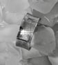 Silver Ring, Wide, with Leaf Skeleton Imprint, Unisex ring, size T - Image 1