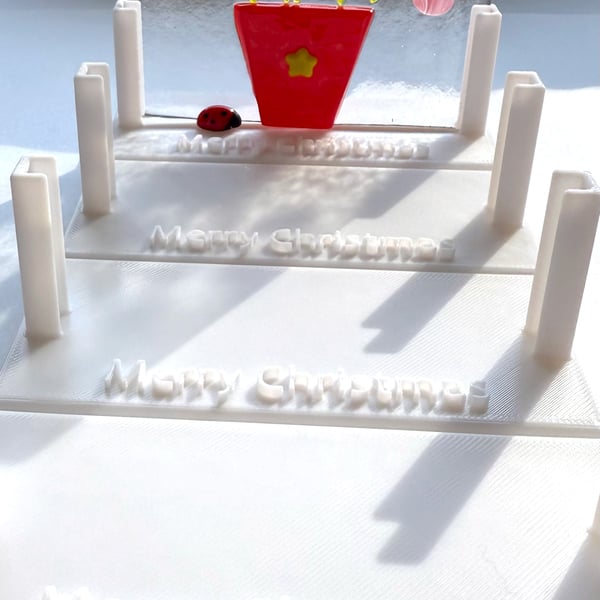 Pre-order: Merry Christmas set 4 fused glass display stands for 10cm panel 100mm
