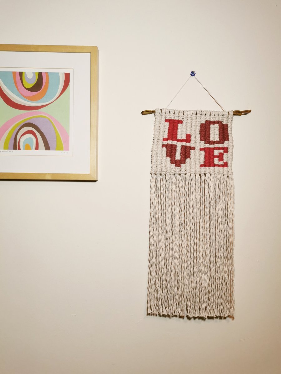 LOVE Pop Art Macrame Wall Hanging
