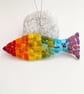 Fused Glass Rainbow Fish - Handmade Glass Suncatcher