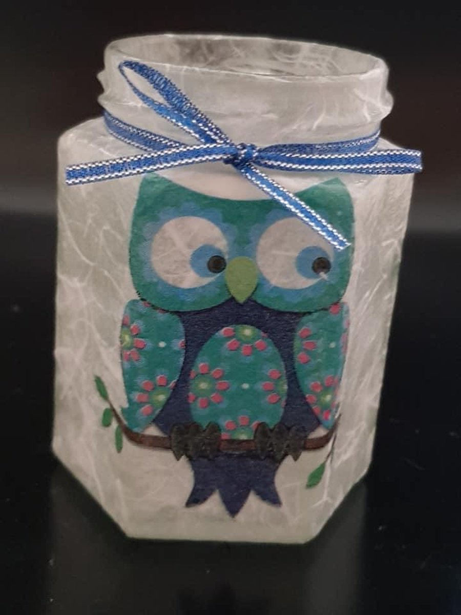 Owl tea light holder 
