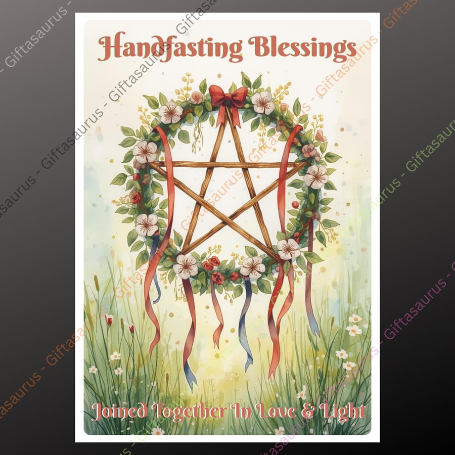Personalised Handfasting Card Plantable Seeded Gothic Pagan Wiccan Wedding