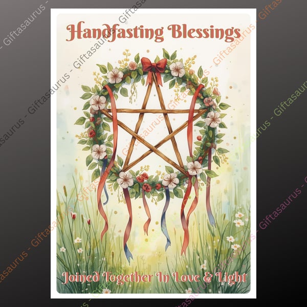 Personalised Handfasting Card Plantable Seeded Gothic Pagan Wiccan Wedding