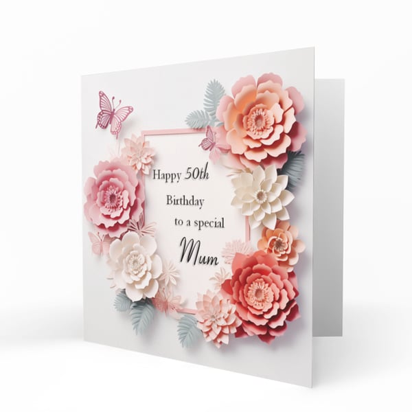Personalised Birthday Card, Female, 30th, 40th, 50th, 60th, 70th, Floral, C175