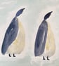 Three Marching Penguins original watercolour painting. Size A4 - Image 4