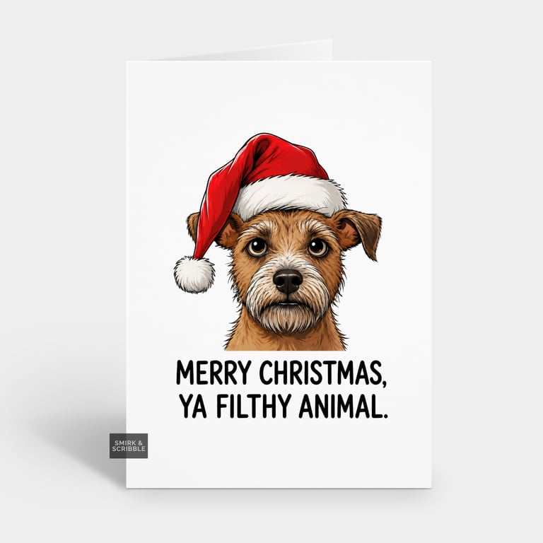 Funny Christmas Card For Him Or Her - Filthy Animal Dog