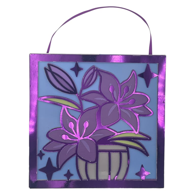 Purple Lily Floral Wall Hanging