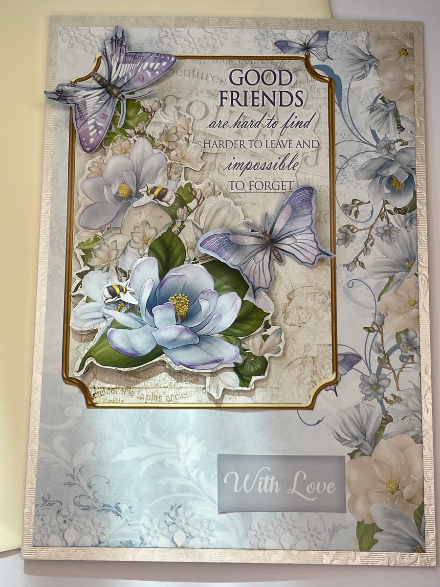 Good friends are hard to find with love greetings card