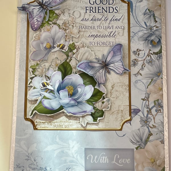 Good friends are hard to find with love greetings card