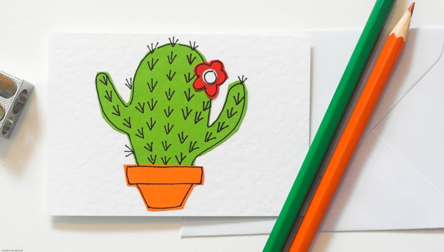 Note Cards Pack of 6, Cacti notecards Cards, Greeting Card 6 Pack , Catcus cards