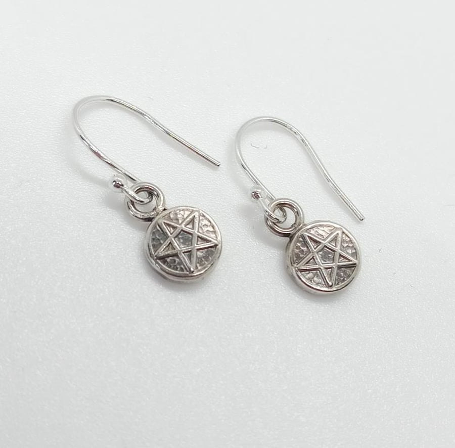 Pentacle charm earrings sterling silver 