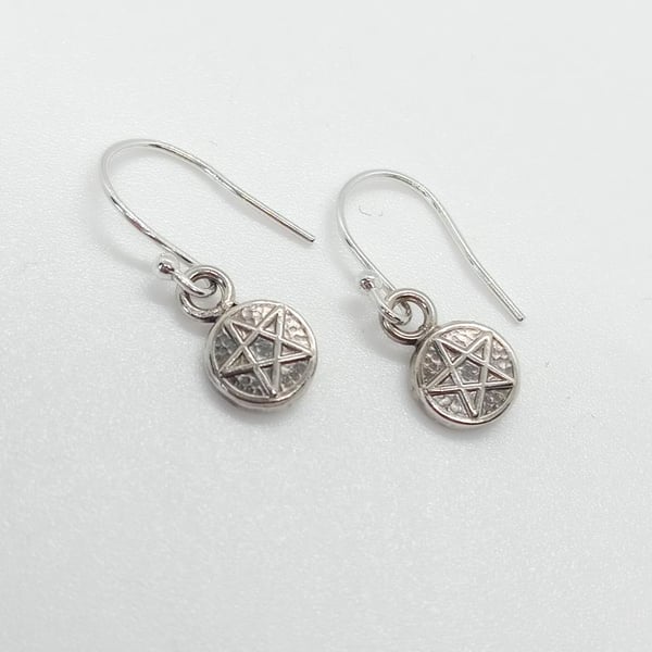 Pentacle charm earrings sterling silver 