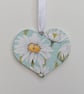 Daisies wooden hanging heart decoration, pretty Mother's Day gift idea