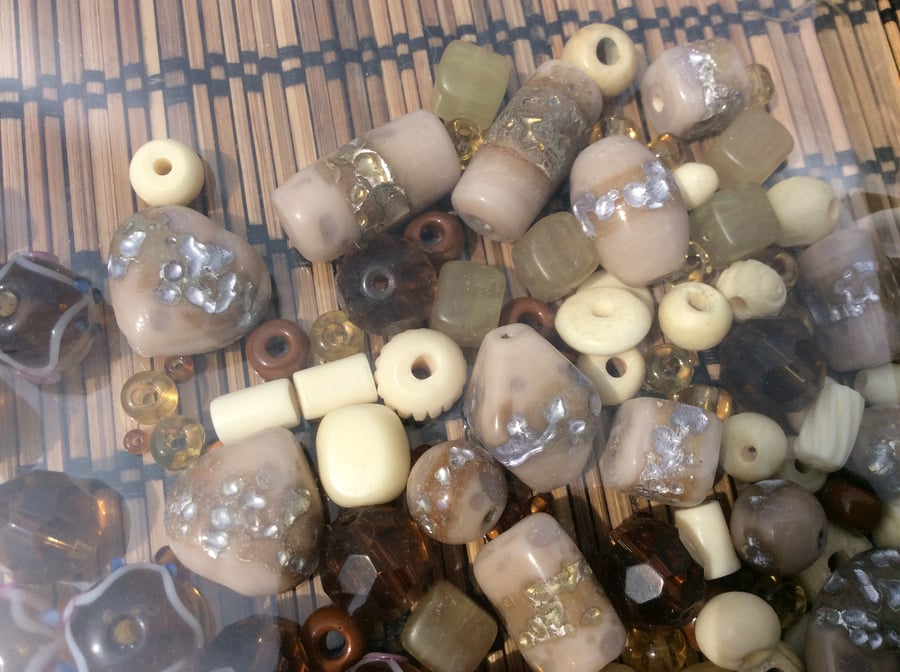 Mix of Brown And Cream Beads
