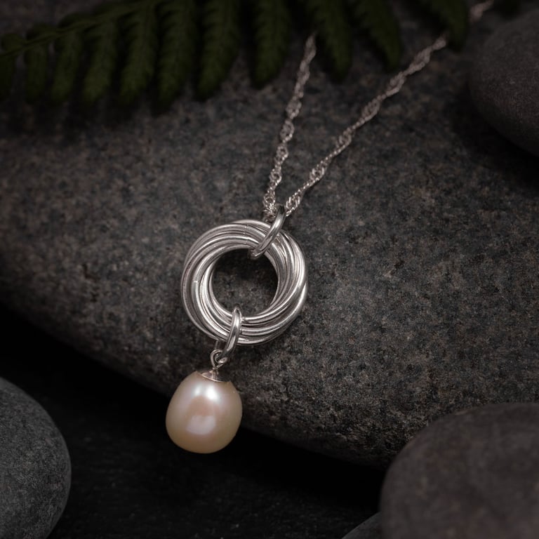 Sterling Silver and Pale Pink Freshwater Pearl Pendant