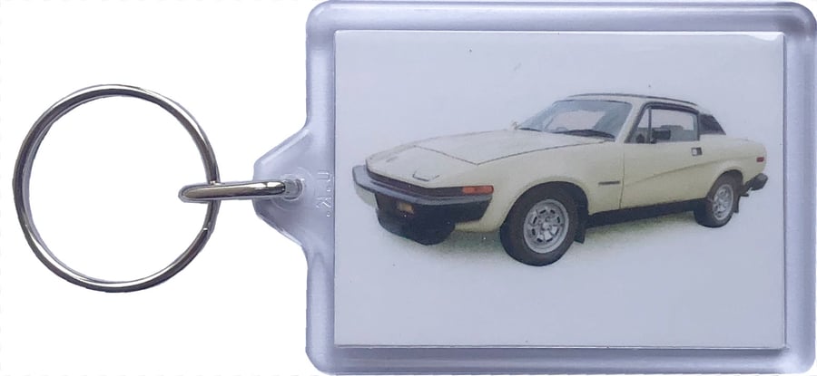 Triumph TR7 1981 - Keyring with 50x35mm Insert - Car Enthusiast