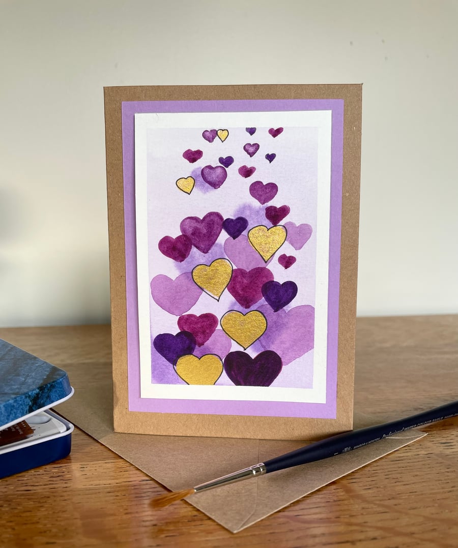Cards, Greeting card, love hearts, valentine, original artwork. Seconds Sunday