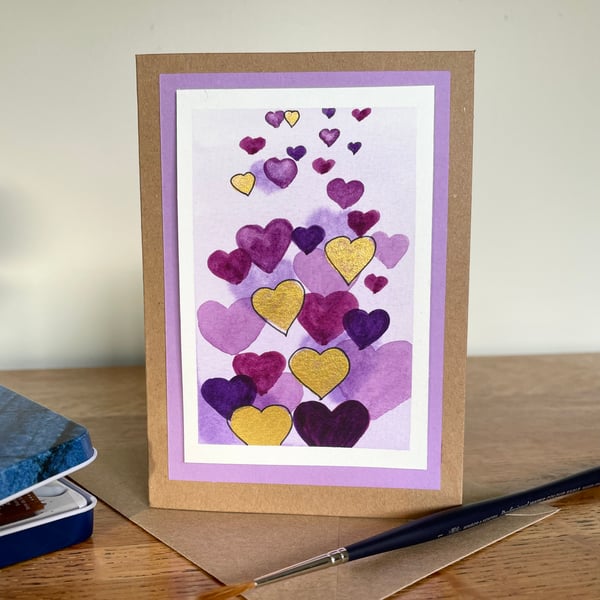Cards, Greeting card, love hearts, valentine, original artwork. Seconds Sunday