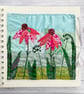 Embroidered flower garden sketchbook, photo album, journal or scrap book. 
