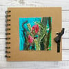 Flower garden embroidered sketchbook, journal, scrapbook or photo album.