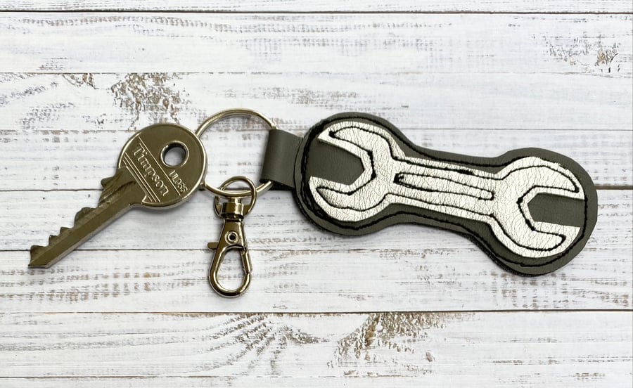Up-cycled Spanner key ring or bag charm. 