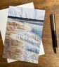 Seascape beach printed greetings card.  