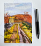 Moorland seen from a muddy lane printed card. Rural scene. Yorkshire.  - Image 3